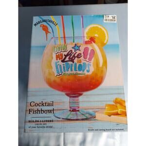 Margaritaville Giant Cocktail Fishbowl Glass 102oz 3 Liter Drinks Flip Flops